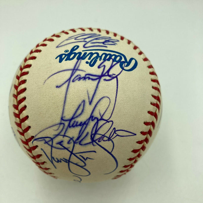 1999 New York Yankees World Series Champs Team Signed Baseball Derek Jeter JSA