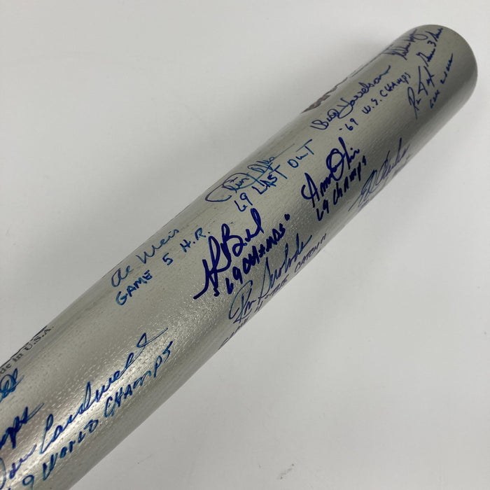 1969 New York Mets World Series Champs Team Signed Bat Nolan Ryan Tom Seaver JSA