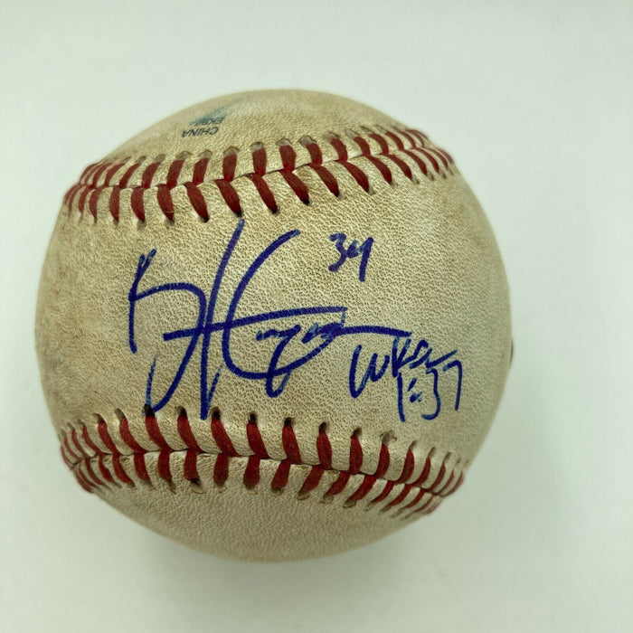 Historic Bryce Harper MLB Debut 10-20-2010 Signed Game Used Baseball JSA COA