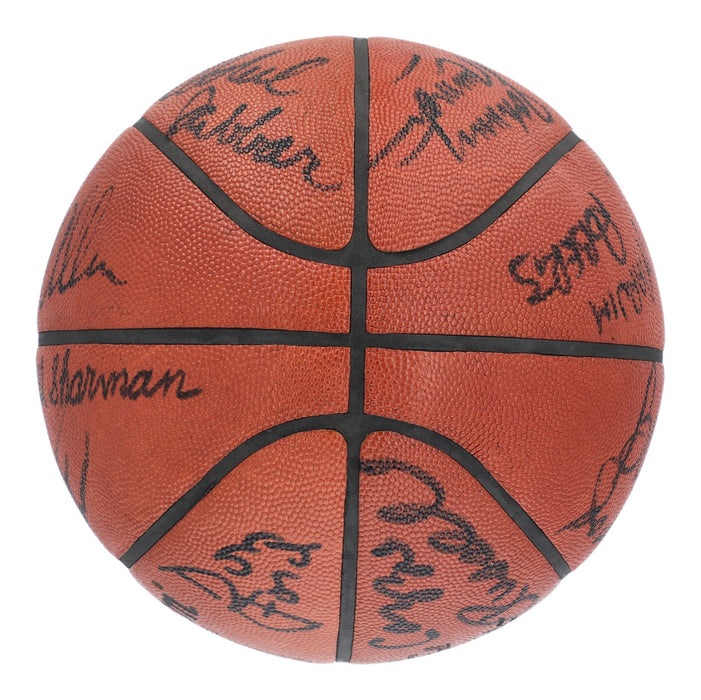 1976–77 Los Angeles Lakers Team Signed Playoffs Game Used Basketball JSA & MEARS