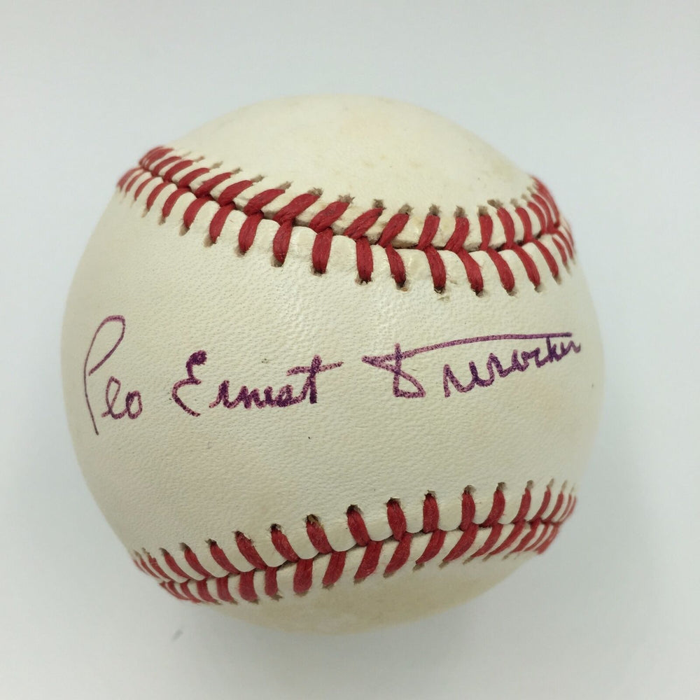 Leo Ernest Durocher Full Name Signed Autographed National League Baseball PSA