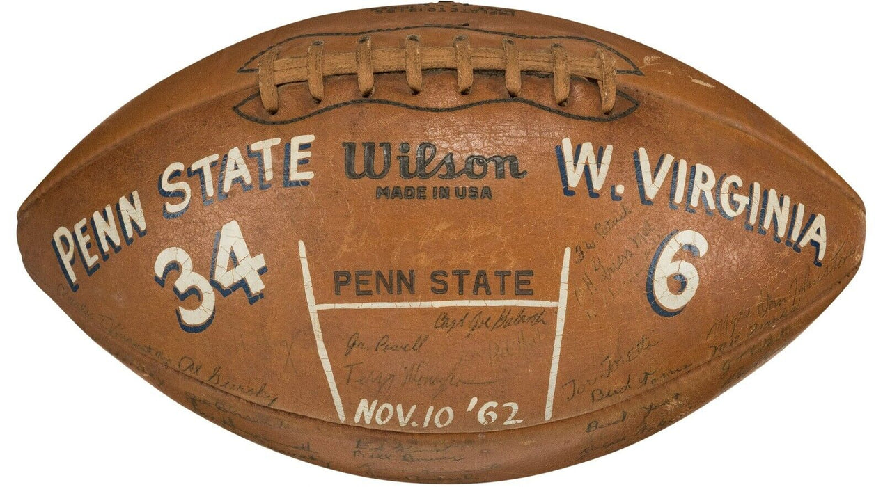 1962 Penn State Nittany Lions Team Signed Game Used Football With Joe Paterno