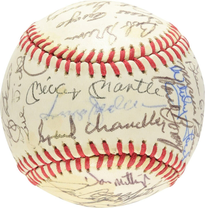 Mickey Mantle Roger Maris Joe Dimaggio Yankees Greats Signed Baseball 36 Sig PSA