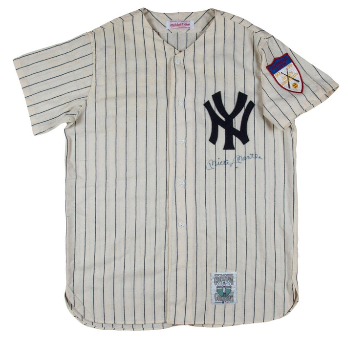 Mickey Mantle Signed 1951 New York Yankees Rookie Game Model Jersey Beckett