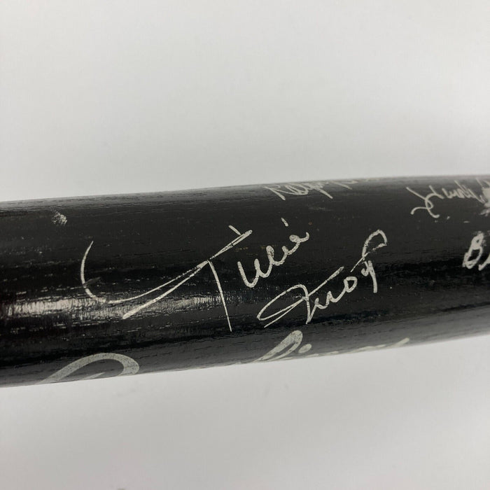 Willie Mays Hank Aaron Ernie Banks Hall Of Fame Multi Signed Bat 17 Sigs JSA COA