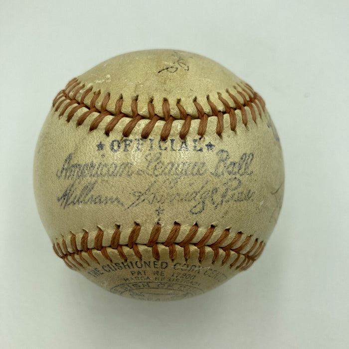 1943 World Series Umpires Signed Game Used Baseball Yankees VS Cardinals JSA COA