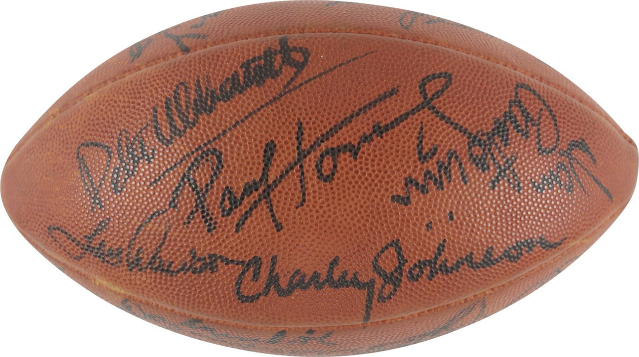 Quarterback HOF Legends Multi Signed Football 23 Sigs Bart Starr Joe Namath PSA