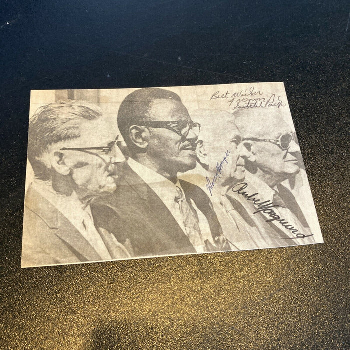 Satchel Paige Harry Hooper Rube Marquard Signed 1971 HOF Induction Photo PSA DNA