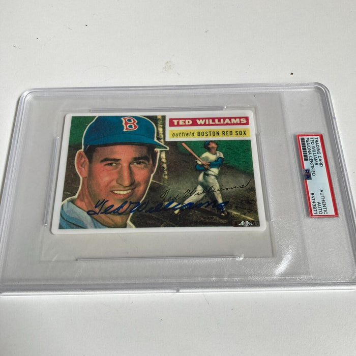 Beautiful 1956 Topps Ted Williams Signed Large Porcelain Card PSA DNA COA