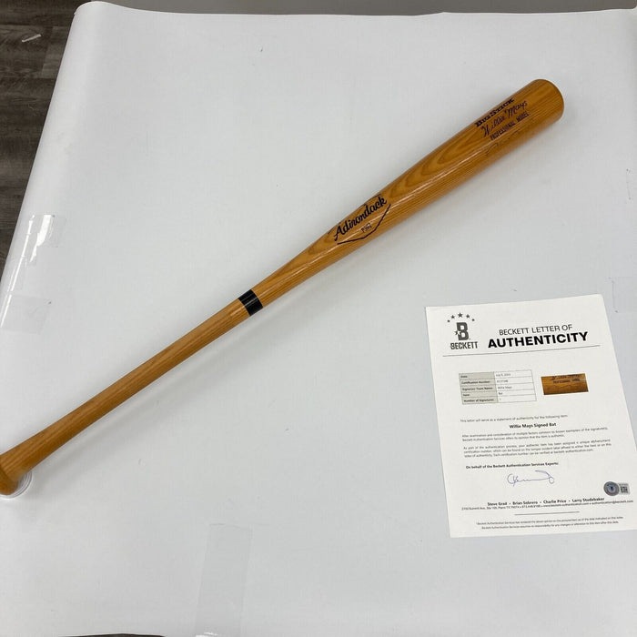 Willie Mays Signed Adirondack Game Model Baseball Bat With Beckett COA