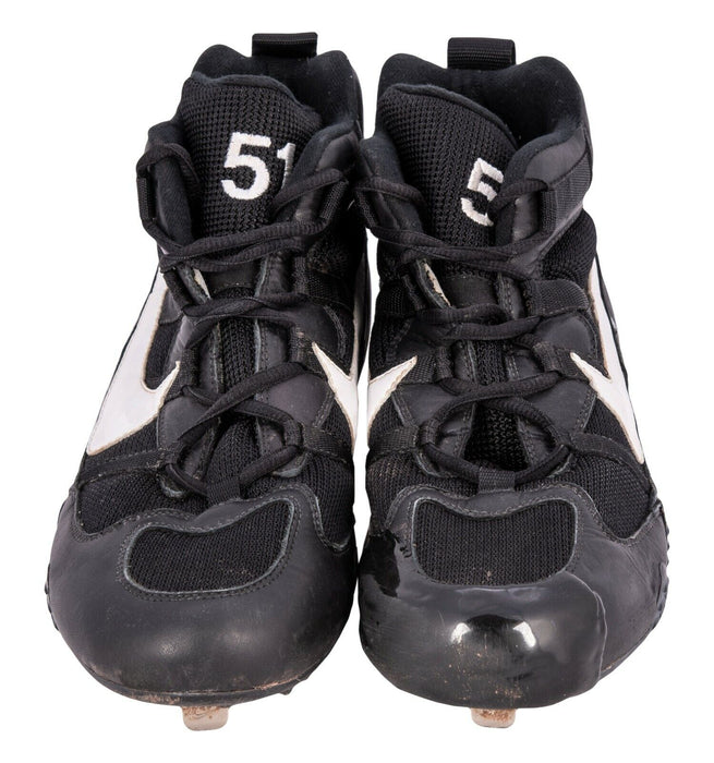 Randy Johnson 299th Win Dual Signed Game Used Cleats Shoes MLB Authentic