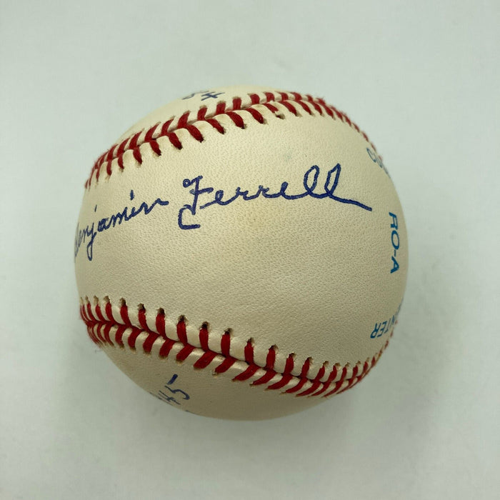 Rick Ferrell Full Name HOF 1984 Signed Inscribed American League Baseball JSA