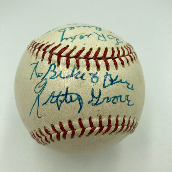 Lefty Grove & Sam Rice HOF Signed 1950's American League Baseball JSA COA