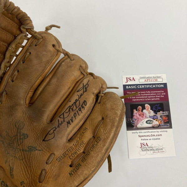 Phil Rizzuto Signed 1940's Game Model Baseball Glove JSA COA