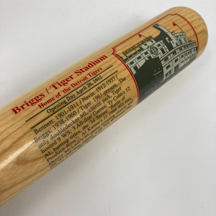 Eddie Mathews Jim Bunning Tiger Stadium Cooperstown Signed Baseball Bat JSA COA