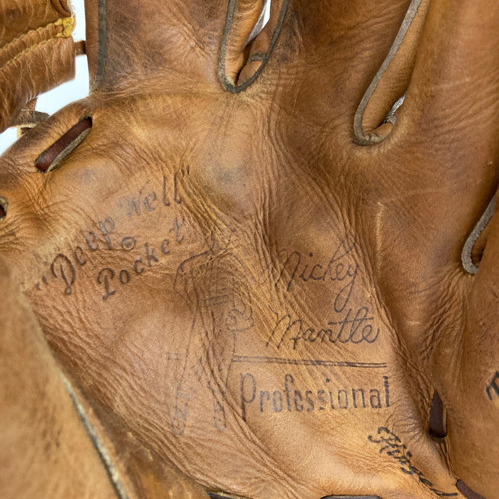 Mickey Mantle Signed 1960's Rawlings Game Model Baseball Glove PSA & Beckett COA
