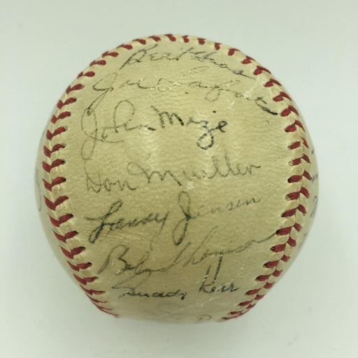 Nice 1949 New York Giants Team Signed National League Baseball 24 Sigs JSA COA