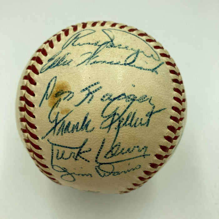 Nice 1956 Chicago Cubs Team Signed National League Baseball Ernie Banks JSA COA