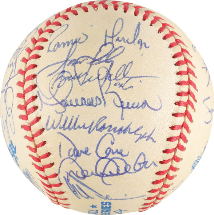 1999 Yankees Team Signed World Series Baseball Derek Jeter Mariano Rivera PSA