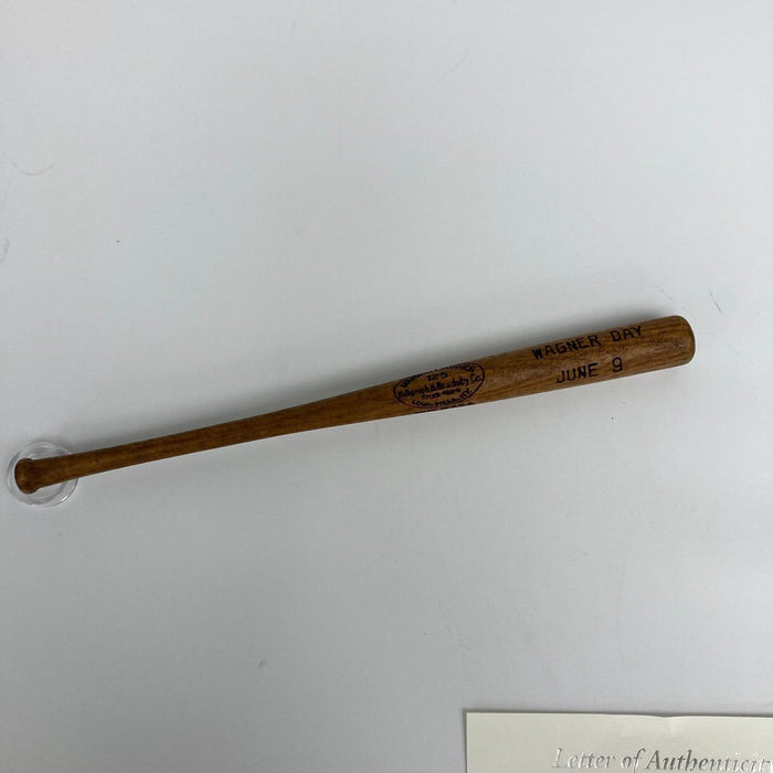 Honus Wagner Signed Louisville Slugger Honus Wagner Day Mini Baseball Bat JSA
