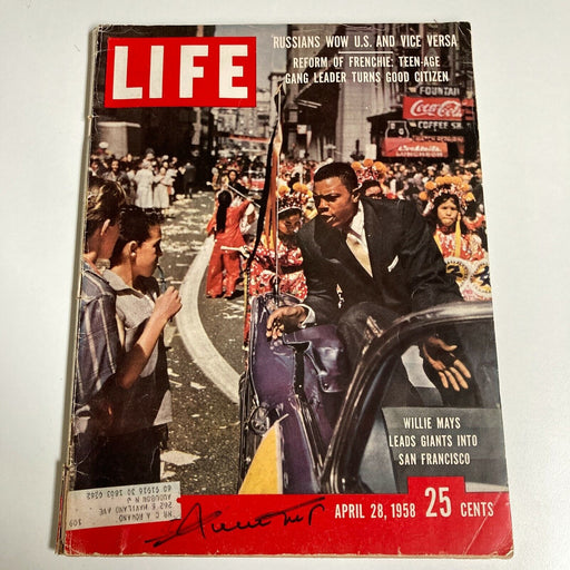 Rare Willie Mays Signed 1958 Life Magazine Welcome To San Francisco With JSA COA