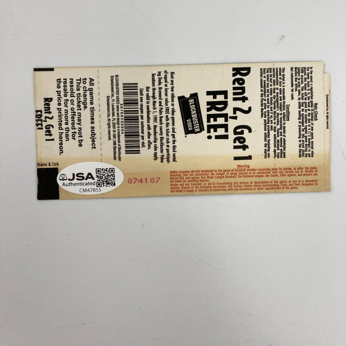 Al Leiter Signed No Hitter Ticket May 11, 1996 JSA COA