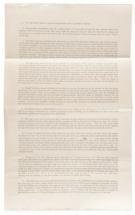 Historic 1920 Grover Alexander Signed Chicago Cubs Contract Triple Crown Season