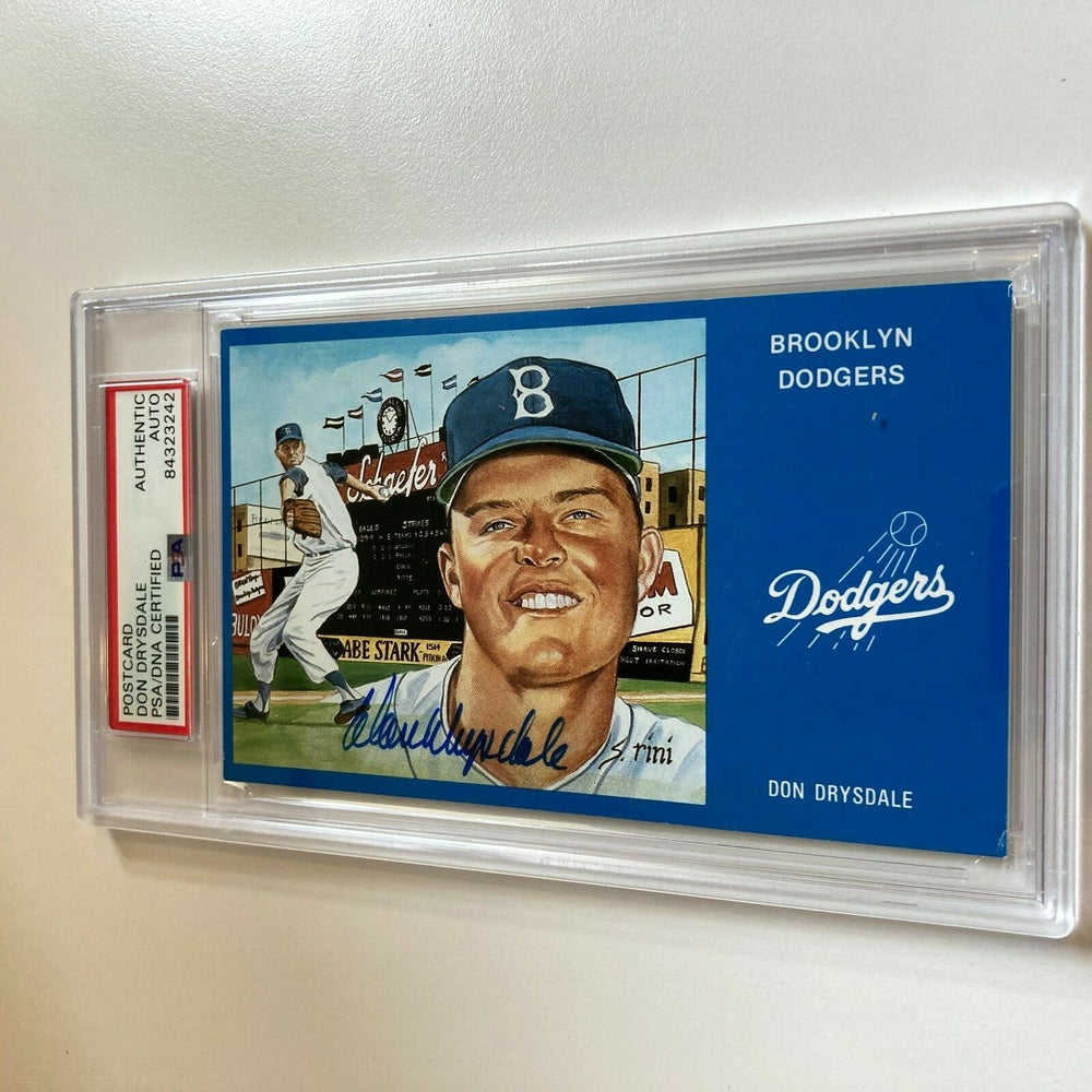 Don Drysdale Signed Autographed Brooklyn Dodgers Postcard PSA DNA