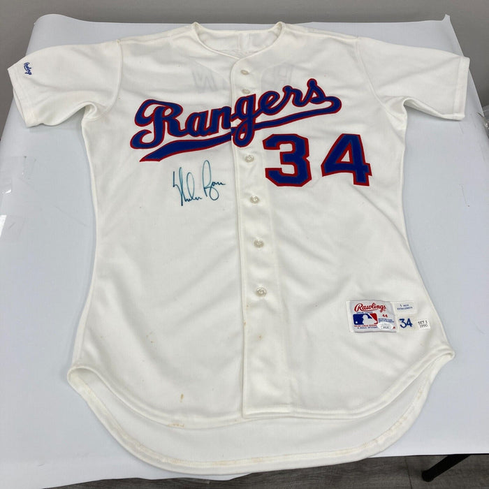Nolan Ryan Signed Authentic 1990 Texas Rangers Game Model Jersey With JSA COA