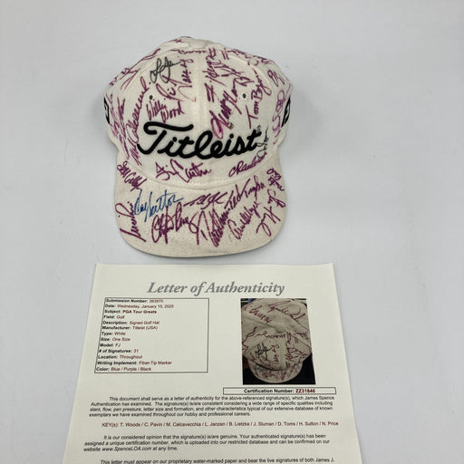 Tiger Woods PGA Tour Golf Legends Multi Signed Hat 31 Sigs JSA COA