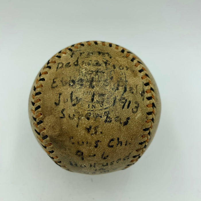 The Only Known Charles Ebbets Signed Baseball Ebbets Field 1913 Opening Day JSA