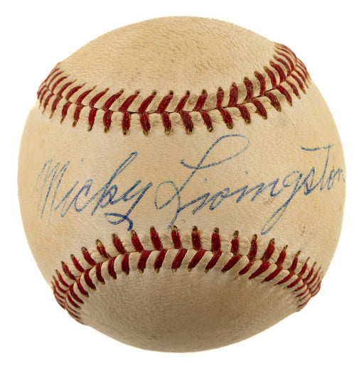 Mickey Livingston Single-Signed 1950's NL Baseball Brooklyn Dodgers JSA COA