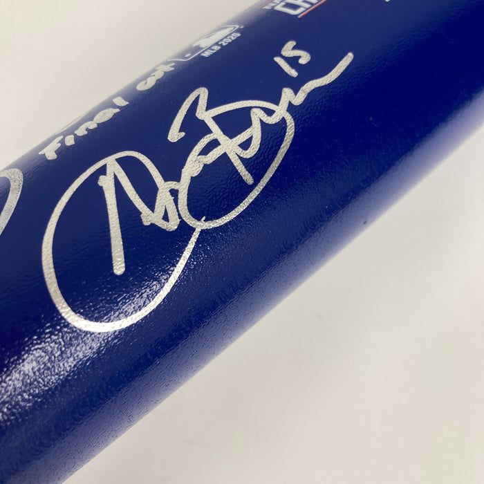 Julio Urias & Austin Barnes Signed 2020 Los Angeles Dodgers World Series Bat PSA