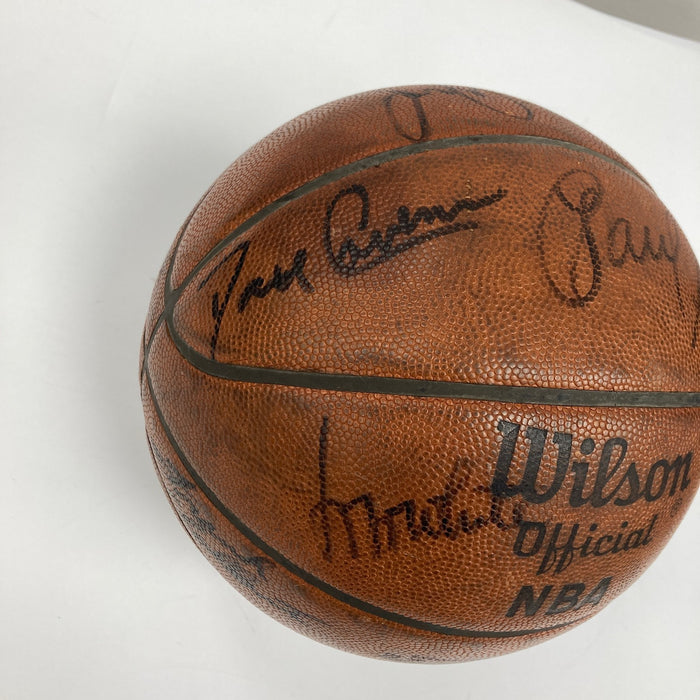 1975-76 Boston Celtics NBA Champs Team Signed Game Used Basketball Beckett COA