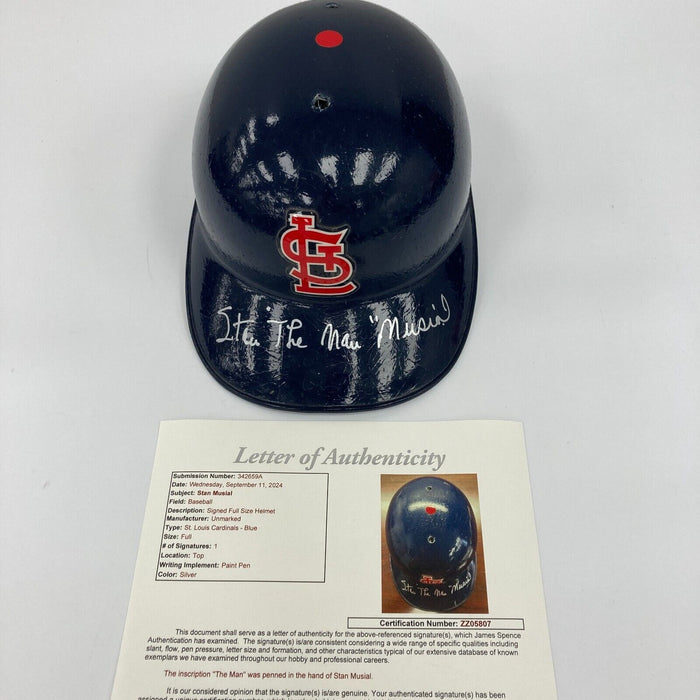 Stan Musial "The Man" Signed Authentic St. Louis Cardinals Helmet JSA COA