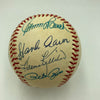 Mickey Mantle Joe Dimaggio Willie Mays Hank Aaron HOF Multi Signed Baseball JSA