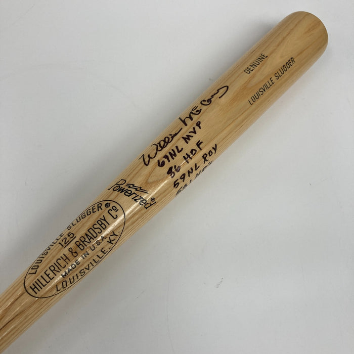 Willie Mccovey Signed Heavily Inscribed STAT Baseball Bat MLB & Fanatics Holo