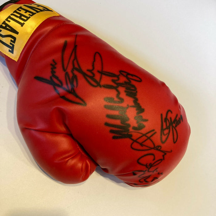 Ring Magazine Fighter Of The Year Multi Signed Boxing Glove JSA