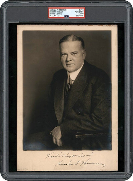 President Herbert Hoover Signed Original Type I Photo PSA DNA