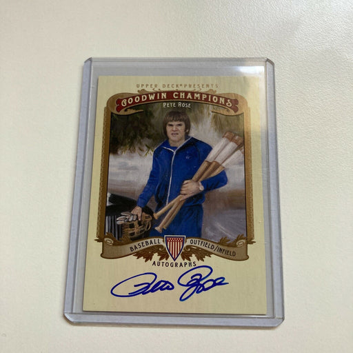 2012 Upper Deck Goodwin Champions Pete Rose Auto Signed Baseball Card