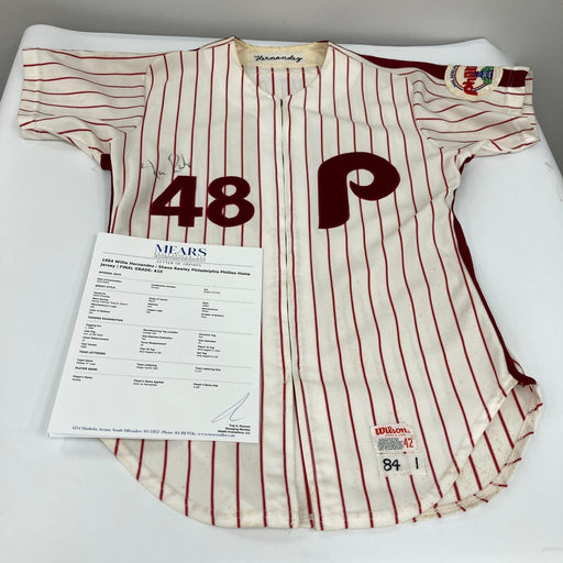 Willie Hernandez Shane Rawley Game Used Philadelphia Phillies Jersey MEARS A10