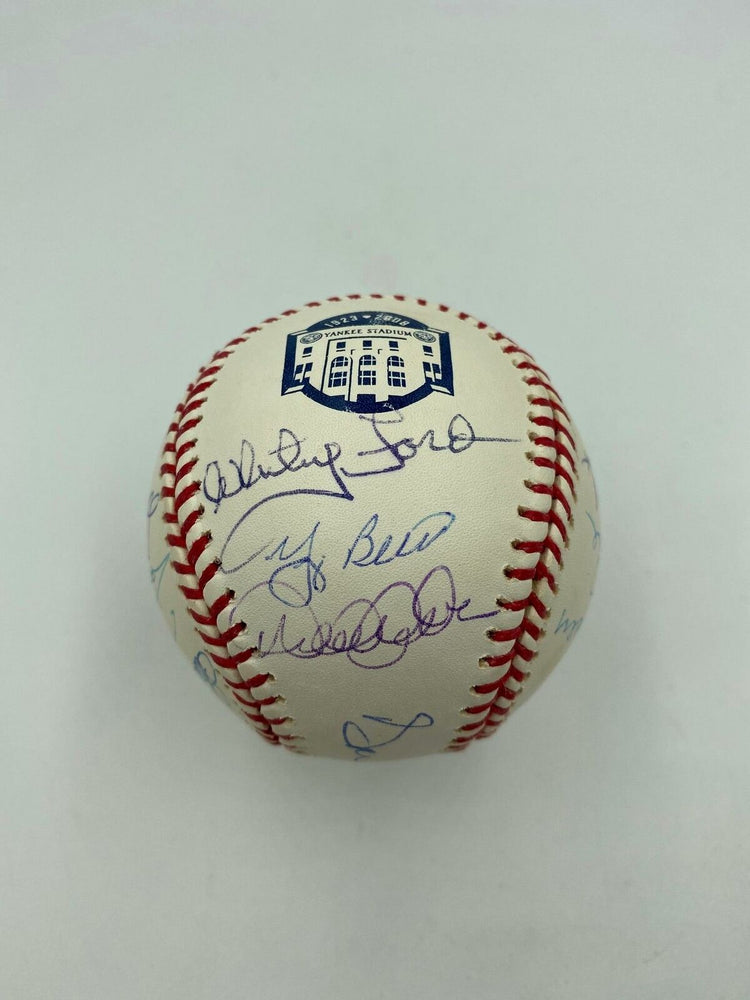 Yankees All Time Legends Signed Baseball Derek Jeter Rivera Mattingly Steiner