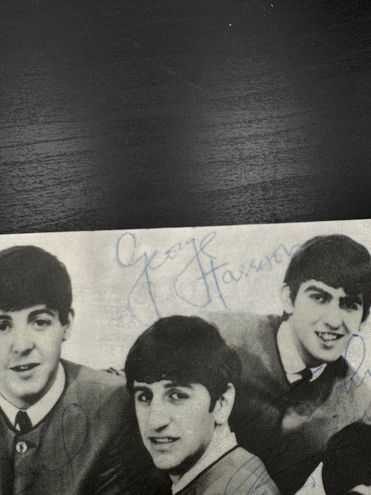 The Beatles Signed Photo All 4 Members John Lennon Paul McCartney Ringo Beckett