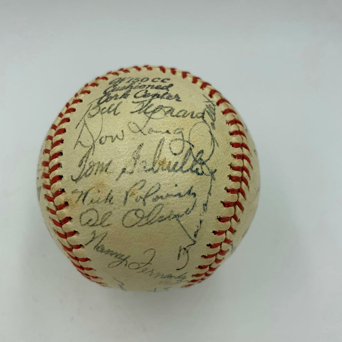 1945 World War II "Marianas League" Signed Baseball Enos Slaughter PSA DNA