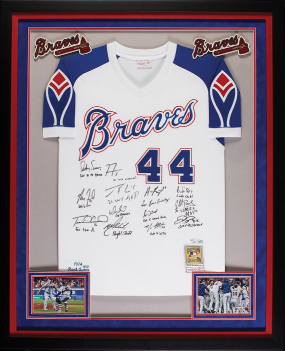 2021 Atlanta Braves World Series Champs Team Signed Jersey Framed Fanatics 12/21