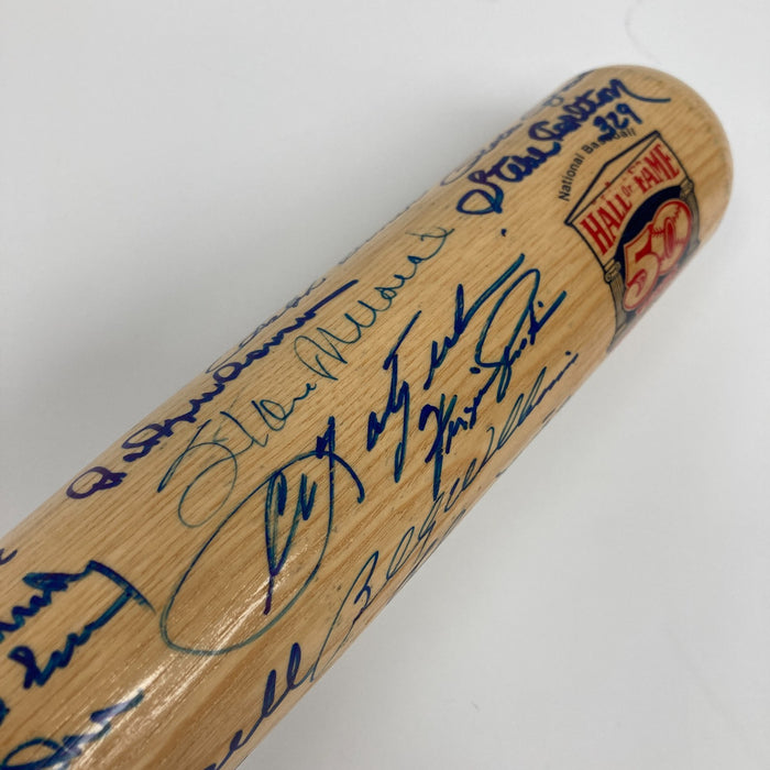 Hall Of Fame Multi Signed Cooperstown Baseball Bat 40 Sigs Willie Mays JSA COA