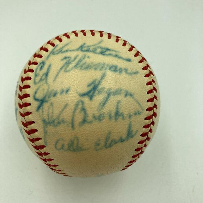 1948 Cleveland Indians World Series Champs Team Signed Baseball JSA COA