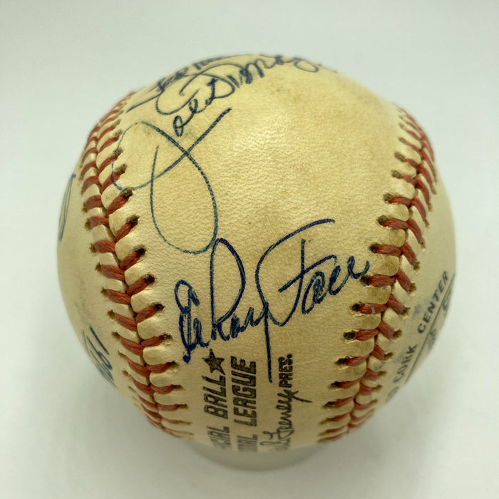 Joe Dimaggio Willie Mays Stan Musial Casey Stengel Multi Signed Baseball JSA COA