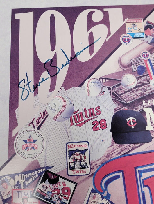 1991 Minnesota Twins World Series Champs Team Signed 18x24 Poster Beckett COA