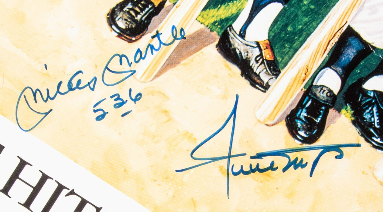 Mickey Mantle Ted Williams Willie Mays Signed 500 Home Run Photo CREASED JSA COA